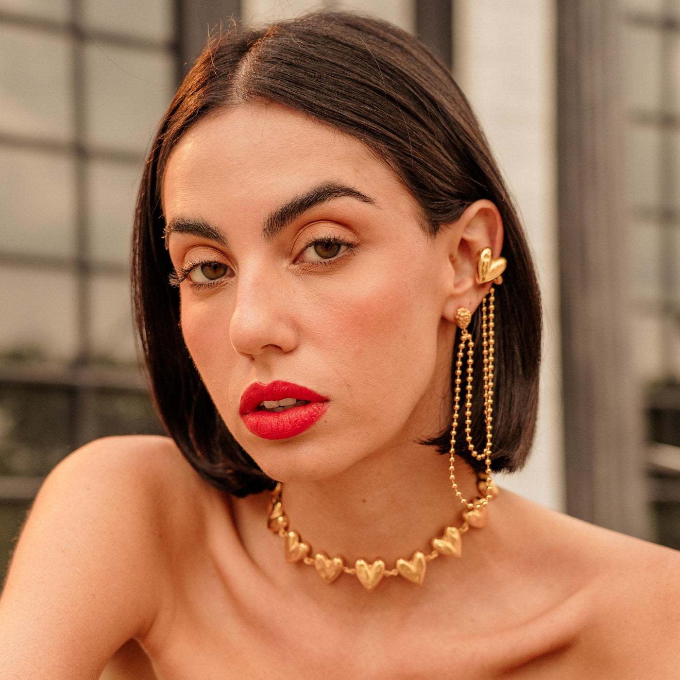 Studs- Earcuff Frutos Rojos